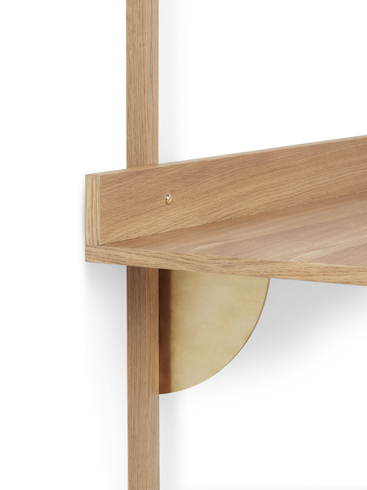Sector Desk - Ferm Living - Desks - Oak - Brass - HORNE
