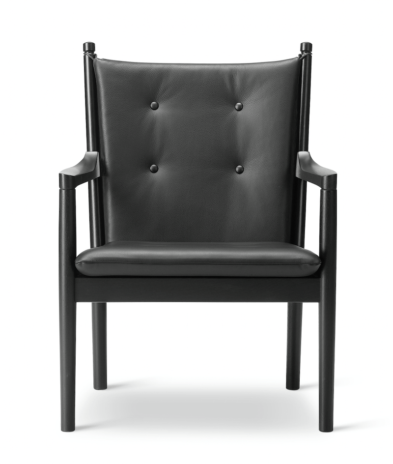 1788 Easy Chair - Black Lacquered Oak - Fredericia - Chairs - Omni 301 Leather - HORNE