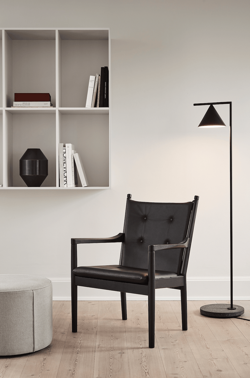 1788 Easy Chair - Black Lacquered Oak - Fredericia - Chairs - Omni 301 Leather - HORNE