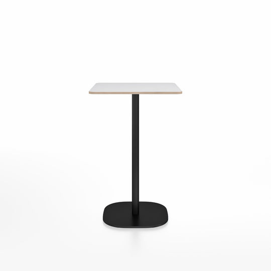 2 Inch Counter Table - 24" x 30" Rectangular - Emeco - Tables - White Laminate Plywood - Black Powder Coated - HORNE