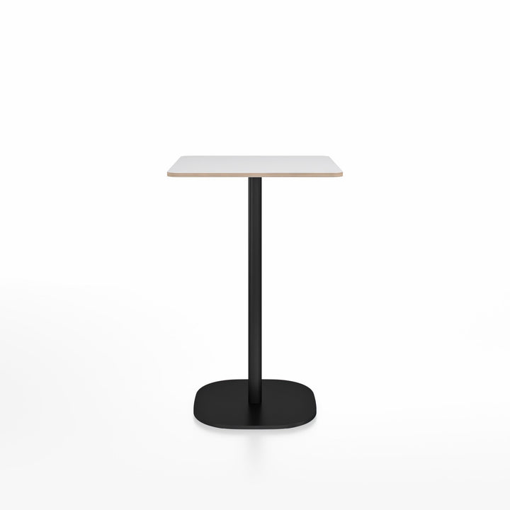 2 Inch Counter Table - 24" x 30" Rectangular - Emeco - Tables - White Laminate Plywood - Black Powder Coated - HORNE