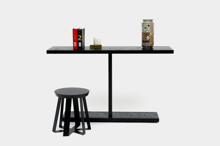 2020 Console Table - Artless - Sideboards + Cabinets - 48"W x 18"D x 24"H - Black Oak + Matte Black - HORNE