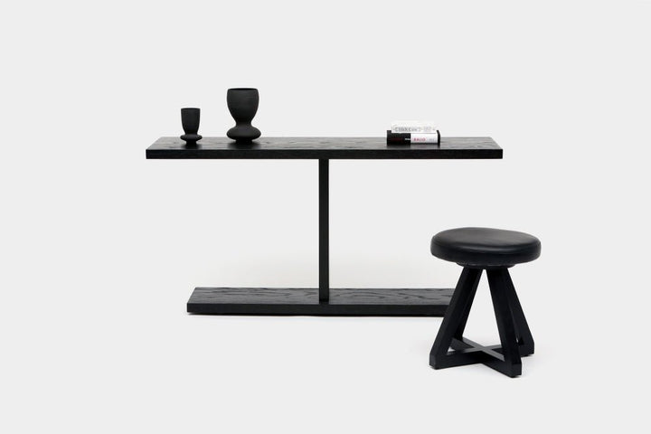 2020 Console Table - Artless - Sideboards + Cabinets - 48"W x 18"D x 24"H - Black Oak + Matte Black - HORNE