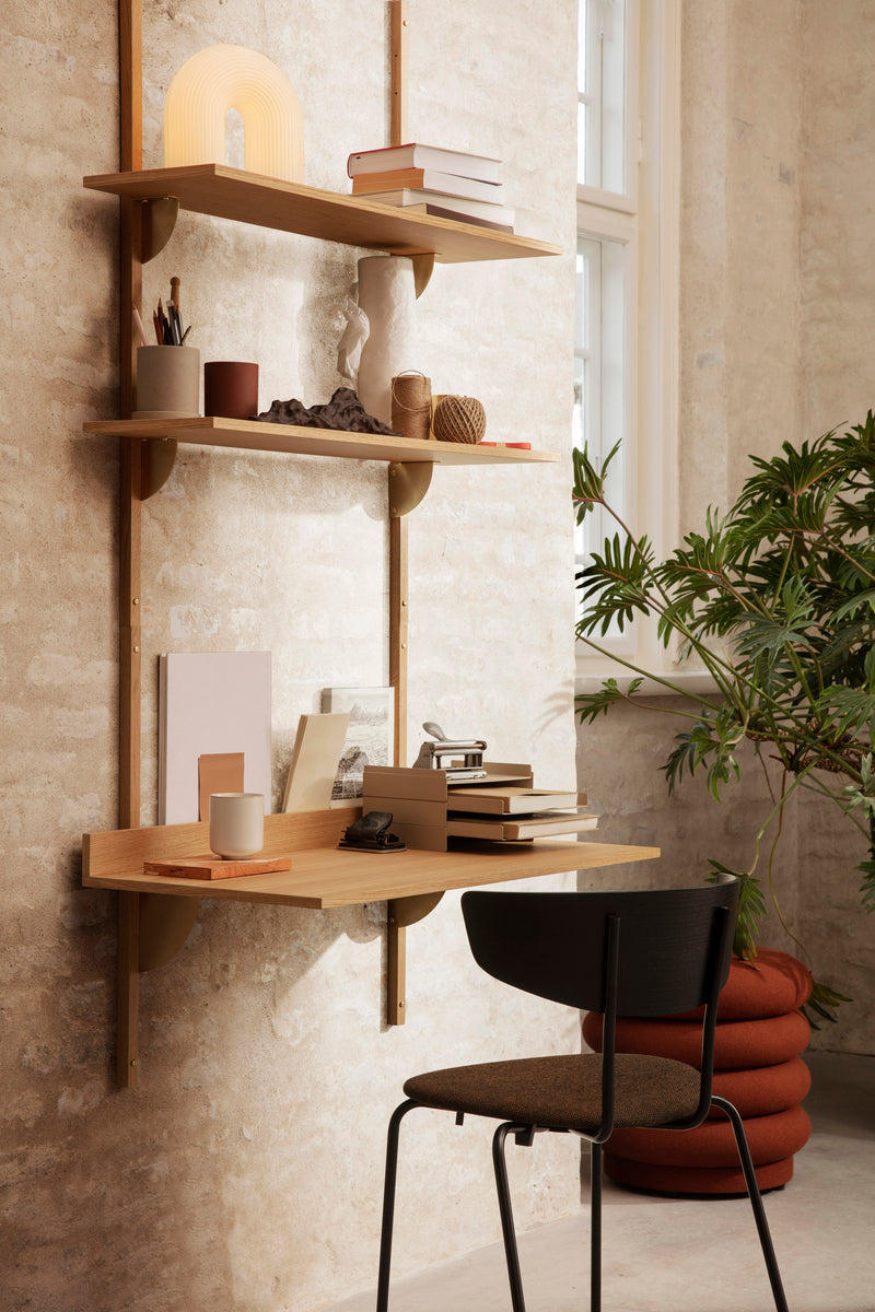 Sector Desk - Ferm Living - Desks - Oak - Black Brass - HORNE