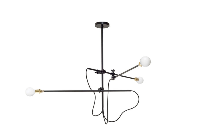 3 Arm Industrial Chandelier - Workstead - Chandeliers - Hewn Brass - HORNE
