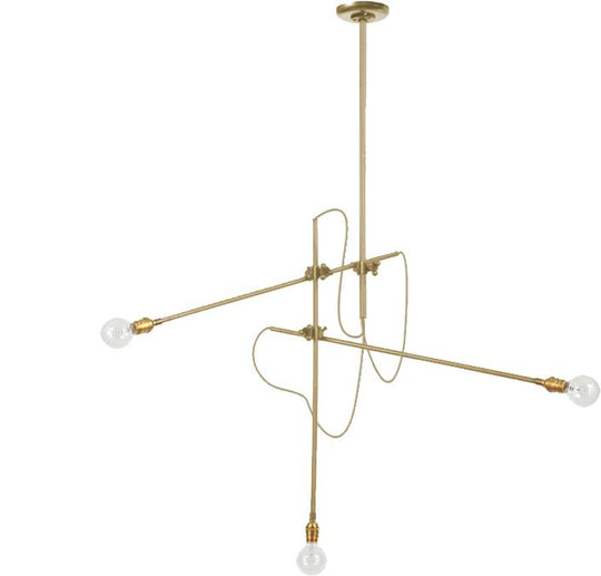 3 Arm Industrial Chandelier - Workstead - Chandeliers - Hewn Brass - HORNE