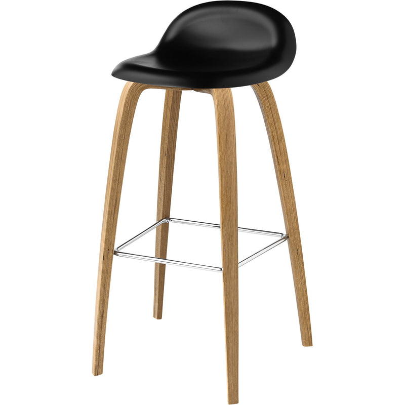 3D Stool Hirek PP Plastic Shell - Wood Base - 25.6