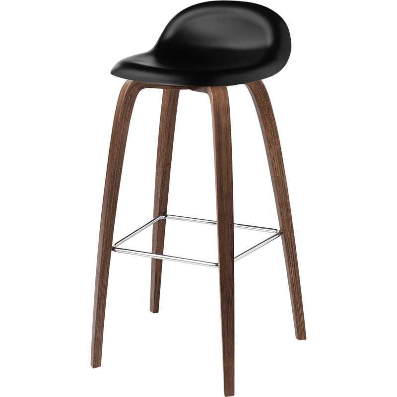 3D Stool Hirek PP Plastic Shell - Wood Base - 25.6