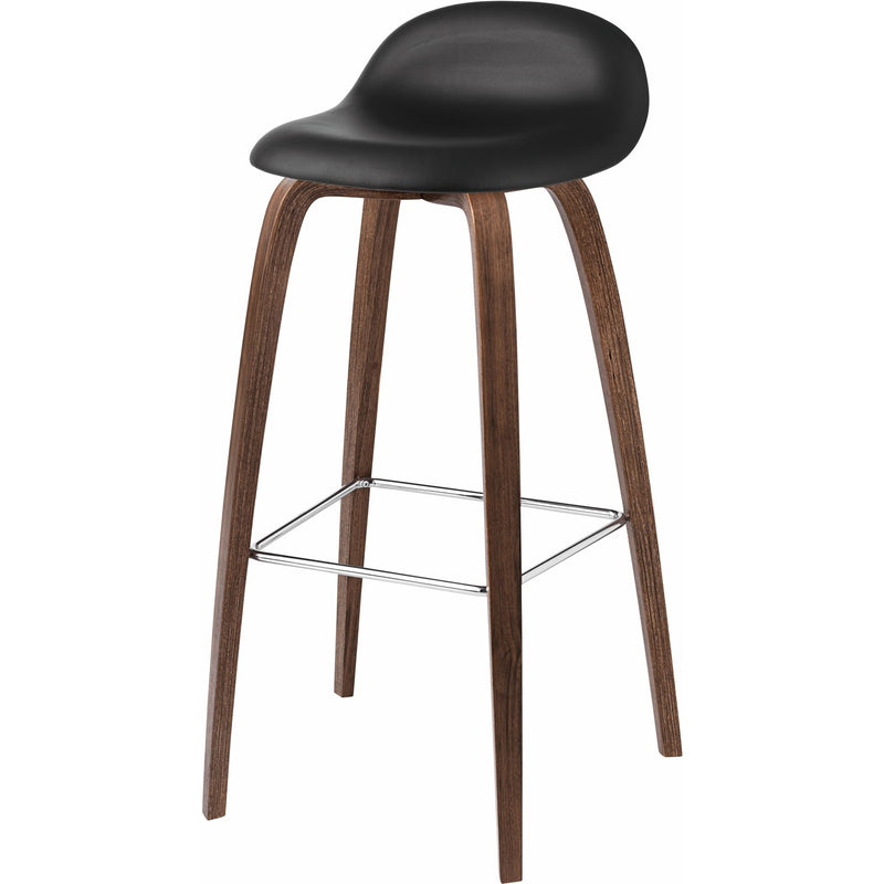 3D Stool Leather Shell - Wood Base - 25.6