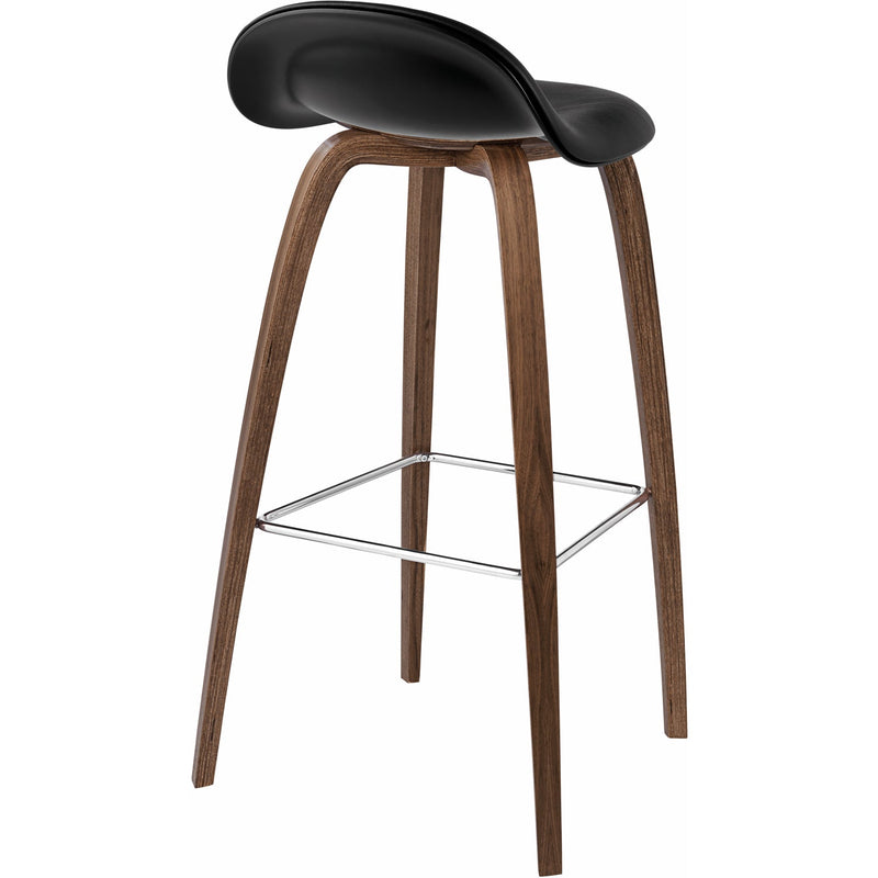 3D Stool Leather Shell - Wood Base - 25.6
