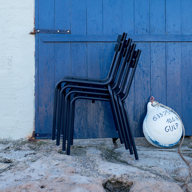 Luxembourg Stacking Side Chair - Set of 4 - Fermob - Outdoor Furniture - Acapulco Blue - HORNE