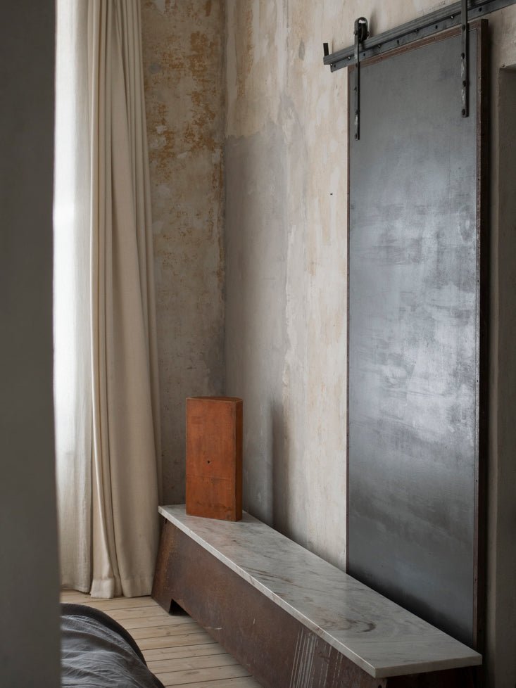 64 Bench - Frama - Stools + Benches + Ottomans - Travertine/Corten Steel - HORNE