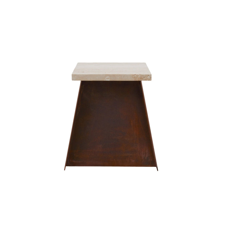 64 Plinth - Frama - Stools + Benches + Ottomans - Travertine/Corten Steel - HORNE