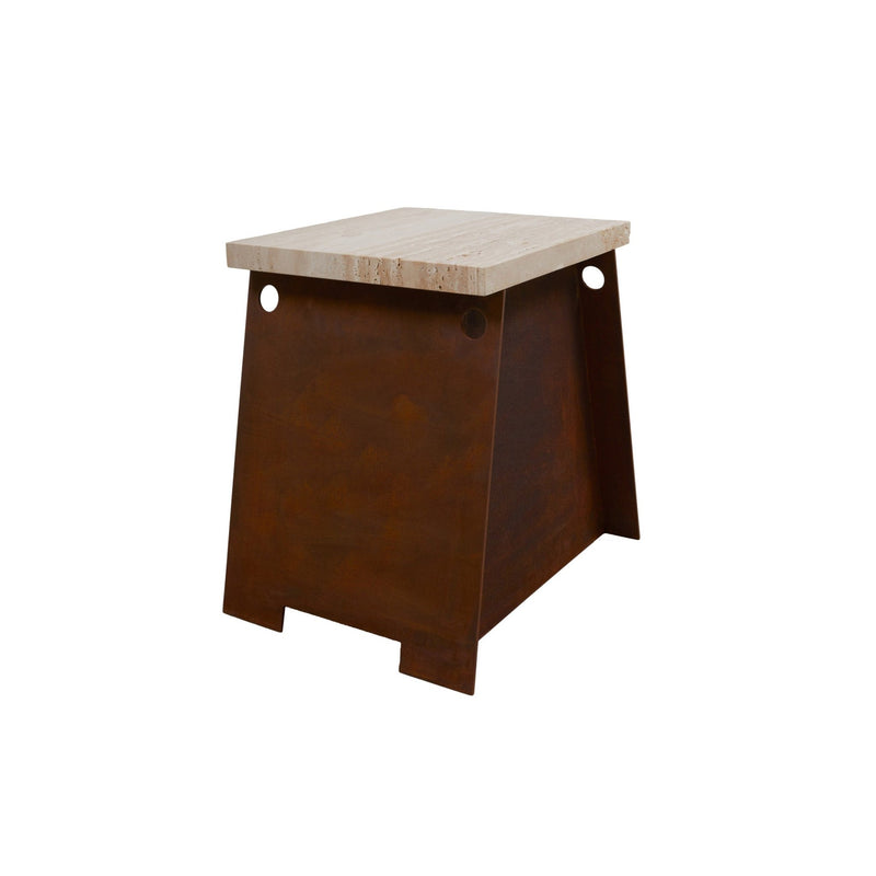 64 Plinth - Frama - Stools + Benches + Ottomans - Travertine/Corten Steel - HORNE