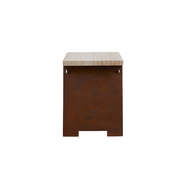 64 Plinth - Frama - Stools + Benches + Ottomans - Travertine/Corten Steel - HORNE