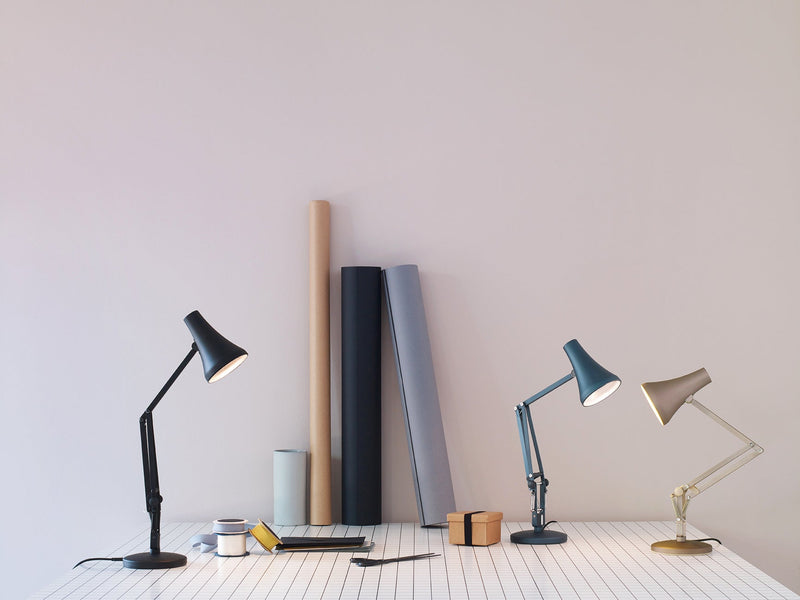 90 Mini Mini Desk Lamp - Anglepoise - Table + Task - Steel Blue and Grey - HORNE