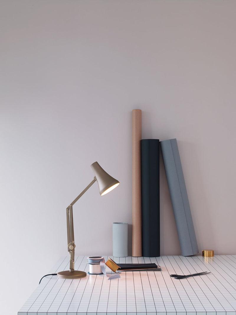 90 Mini Mini Desk Lamp - Anglepoise - Table + Task - Steel Blue and Grey - HORNE