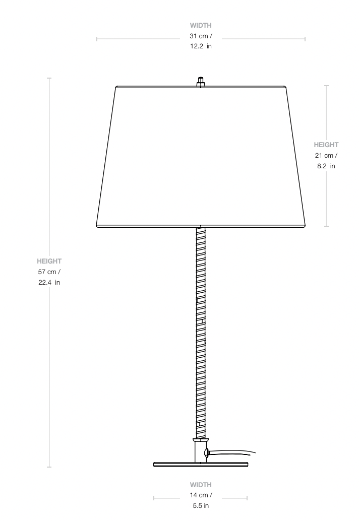 9205 Table Lamp - Gubi - Table + Task - Bamboo - HORNE