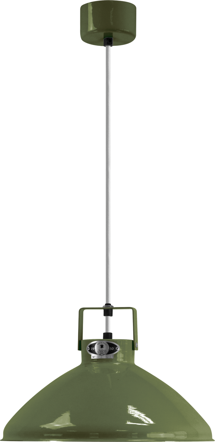 Beaumont Pendant - B240 - Glossy Finish - Jielde Pendants - Olive Green - RAL6003 - Silver - HORNE