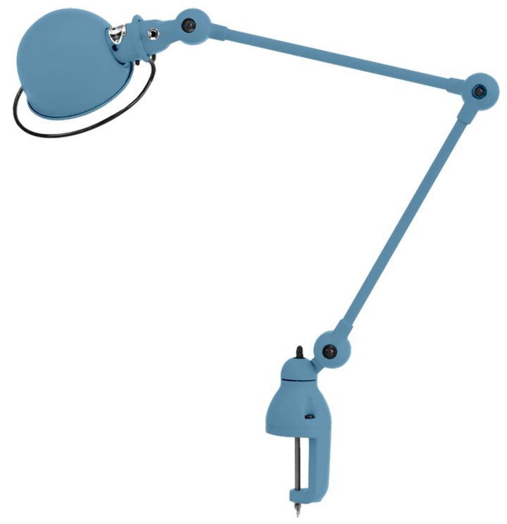 Loft Desk Clamp Lamp - D4040 - Jielde - Table + Task - Matte - Pastel Blue - RAL5024 - HORNE