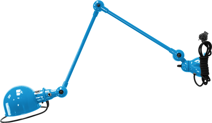 Loft Table/Wall Light - D4401R - Glossy Finish - Jielde - Table + Task - With Plug & Cord - Blue - RAL5012 - HORNE