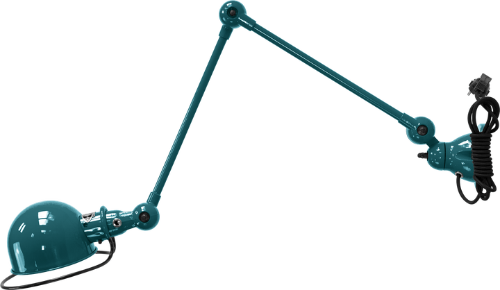 Loft Table/Wall Light - D4401R - Glossy Finish - Jielde - Table + Task - With Plug & Cord - Ocean Blue - RAL5020 - HORNE
