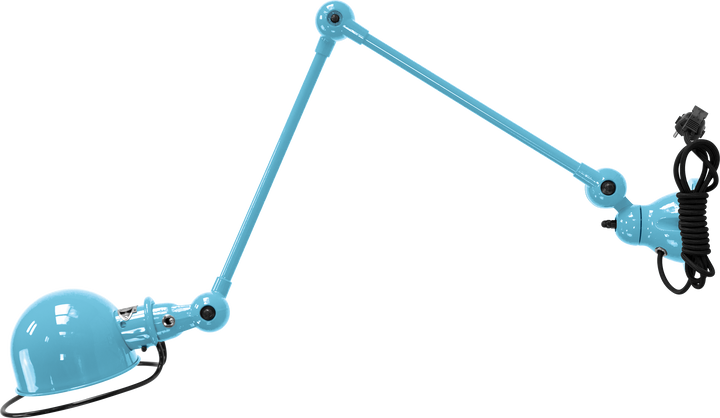 Loft Table/Wall Light - D4401R - Glossy Finish - Jielde - Table + Task - With Plug & Cord - Pastel Blue - RAL5024 - HORNE