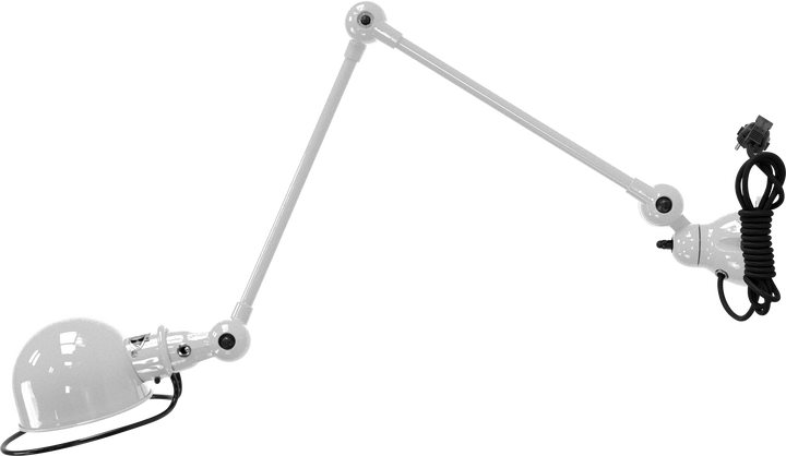 Loft Table/Wall Light - D4401R - Glossy Finish - Jielde - Table + Task - With Plug & Cord - Silver Grey - RAL9006 - HORNE