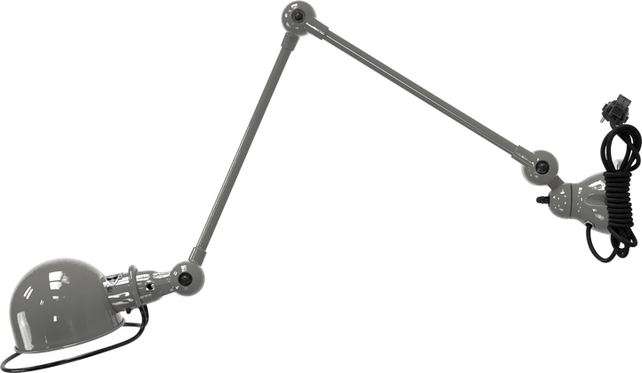 Loft Table/Wall Light - D4401R - Glossy Finish - Jielde - Table + Task - With Plug & Cord - Mouse Grey - RAL7005 - HORNE