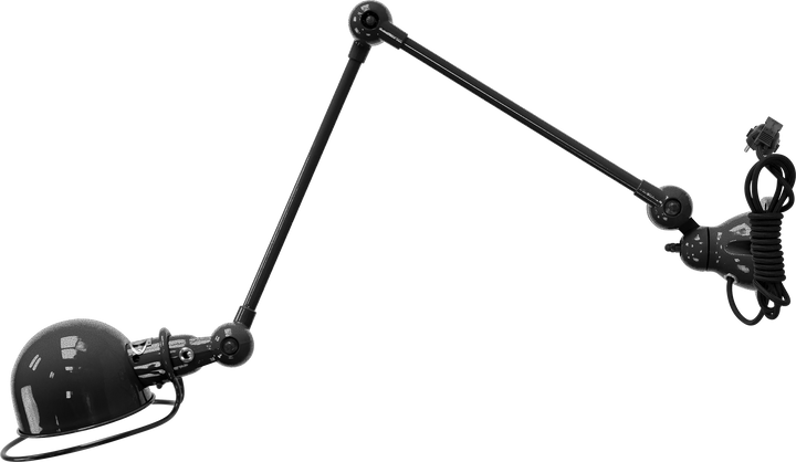 Loft Table/Wall Light - D4401R - Glossy Finish - Jielde - Table + Task - With Plug & Cord - Hammered Black - HORNE