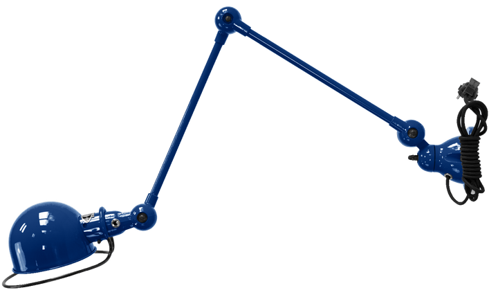 Loft Table/Wall Light - D4401R - Glossy Finish - Jielde - Table + Task - With Plug & Cord - Sapphire Blue - RAL5003 - HORNE