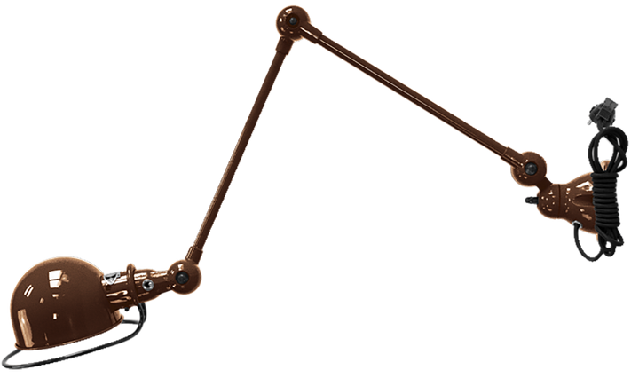 Loft Table/Wall Light - D4401R - Glossy Finish - Jielde - Table + Task - With Plug & Cord - Hammered Copper - HORNE