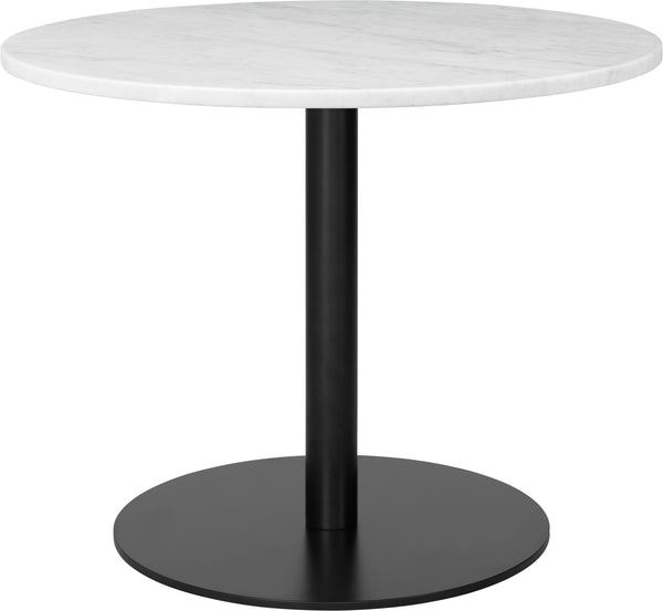 Gubi 1.0 Round Lounge Table - Ø80 - Gubi - Tables + Desks - Black - White Carrara - HORNE