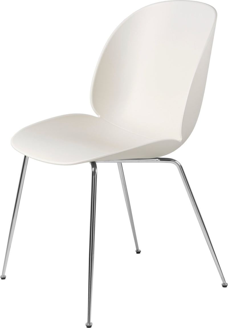 Beetle Dining Chair - Chrome Base - Gubi - Chairs - Alabaster White - HORNE
