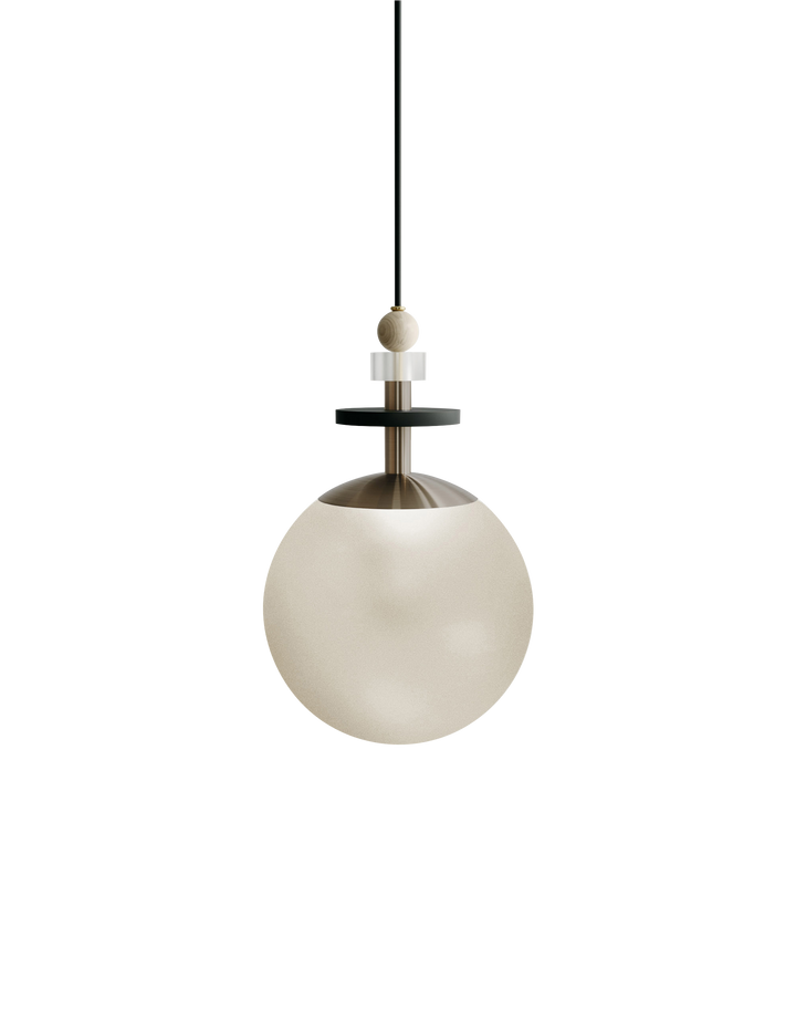 Maru Pendant - Antique Brass - Ladies & Gentlemen - Pendants - 10" - Short - Cream Translucent - HORNE