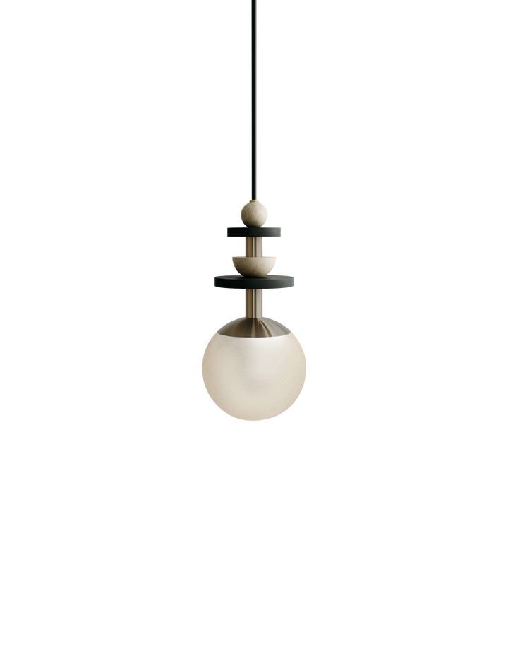 Maru Pendant - Antique Brass - Ladies & Gentlemen - Pendants - 6" - Medium - Cream Translucent - HORNE