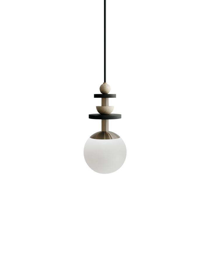 Maru Pendant - Antique Brass - Ladies & Gentlemen - Pendants - 6" - Medium - Matte White - HORNE