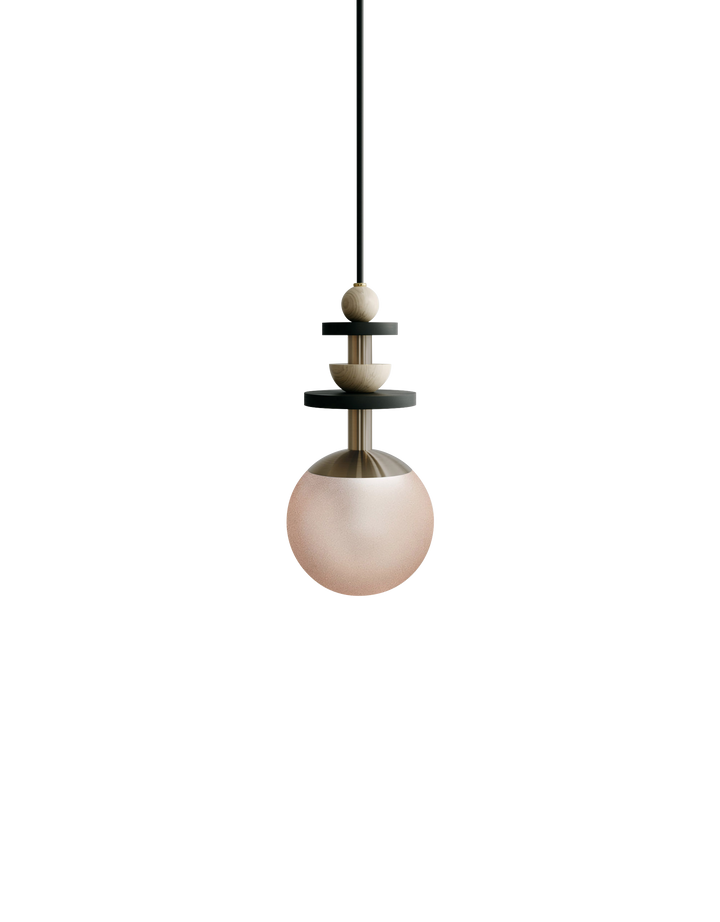 Maru Pendant - Antique Brass - Ladies & Gentlemen - Pendants - 6" - Medium - Rust Translucent - HORNE