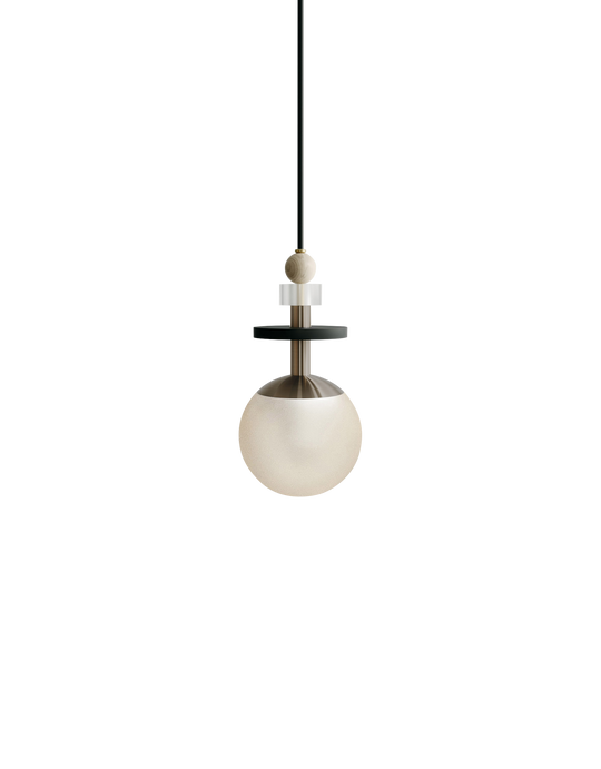 Maru Pendant - Antique Brass - Ladies & Gentlemen - Pendants - 6" - Short - Cream Translucent - HORNE