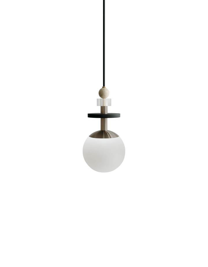 Maru Pendant - Antique Brass - Ladies & Gentlemen - Pendants - 6" - Short - Matte White - HORNE