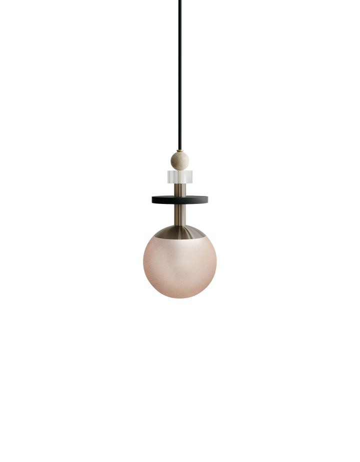 Maru Pendant - Antique Brass - Ladies & Gentlemen - Pendants - 6" - Short - Rust Translucent - HORNE