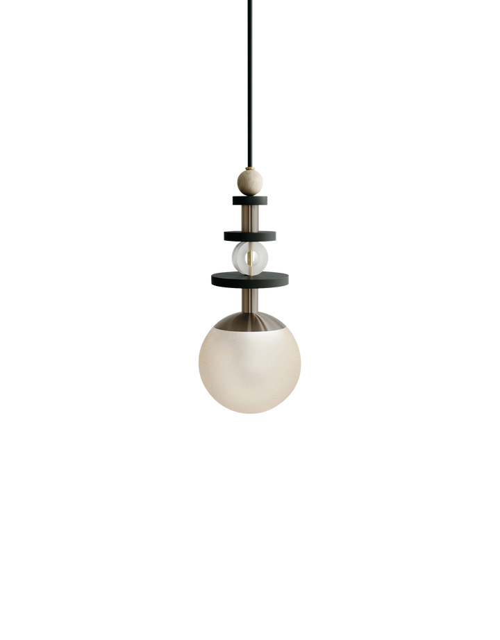 Maru Pendant - Antique Brass - Ladies & Gentlemen - Pendants - 6" - Tall - Cream Translucent - HORNE