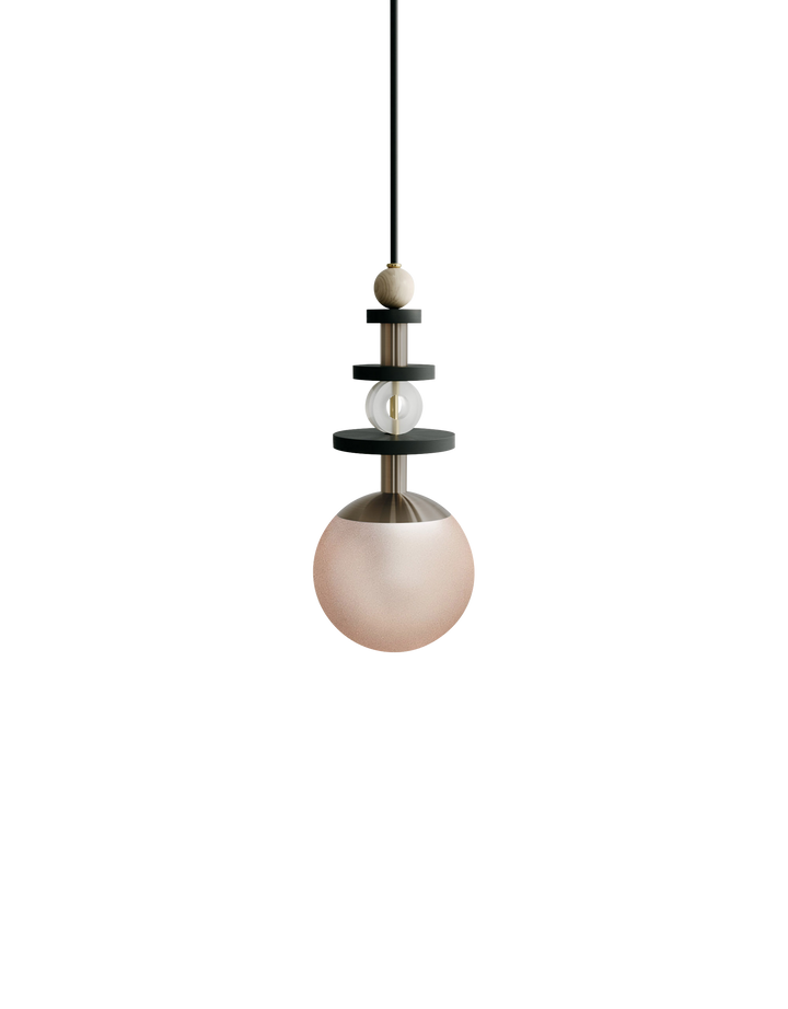 Maru Pendant - Antique Brass - Ladies & Gentlemen - Pendants - 6" - Tall - Rust Translucent - HORNE