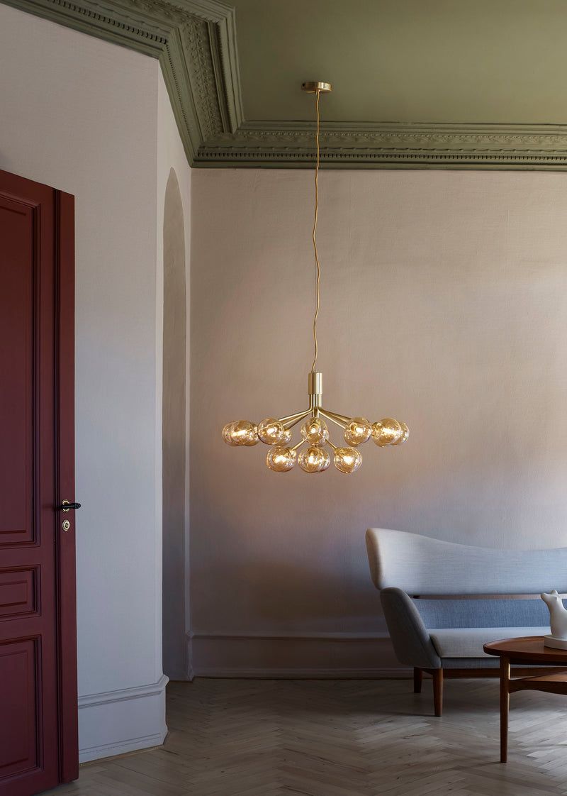 Apiales 18 Pendant - Nuura - Pendants - Brushed Brass/Opal White - HORNE
