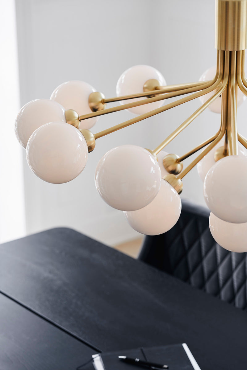 Apiales 18 Pendant - Nuura - Pendants - Brushed Brass/Opal White - HORNE