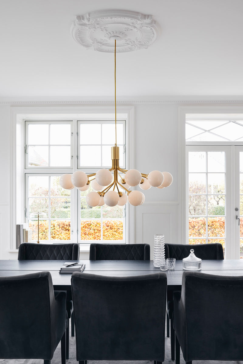 Apiales 18 Pendant - Nuura - Pendants - Brushed Brass/Opal White - HORNE