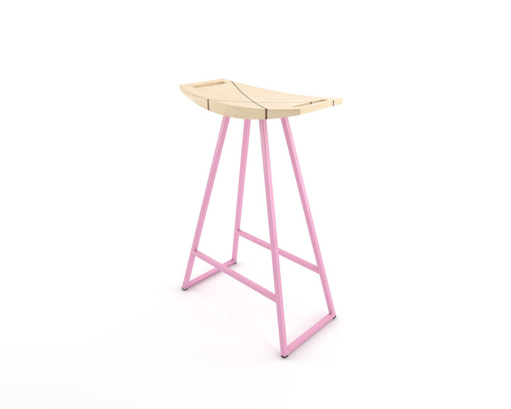 Roberts Counter Stool - Tronk - Stools + Benches + Ottomans - Maple with Walnut Inlay - Pink - HORNE
