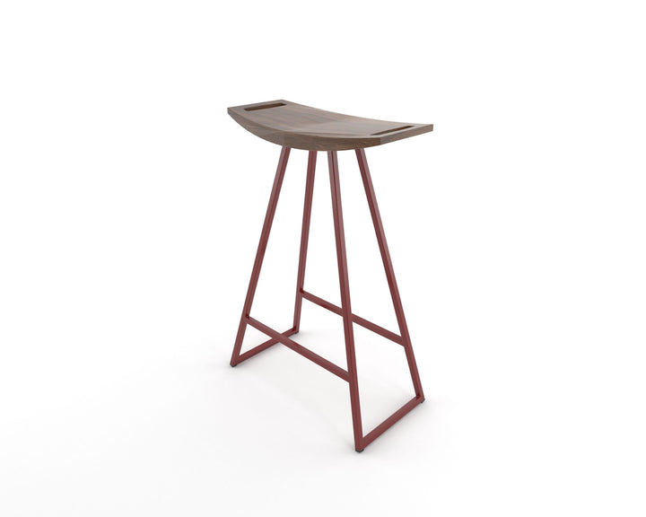 Roberts Counter Stool - Tronk - Stools + Benches + Ottomans - Walnut - Blood Red - HORNE
