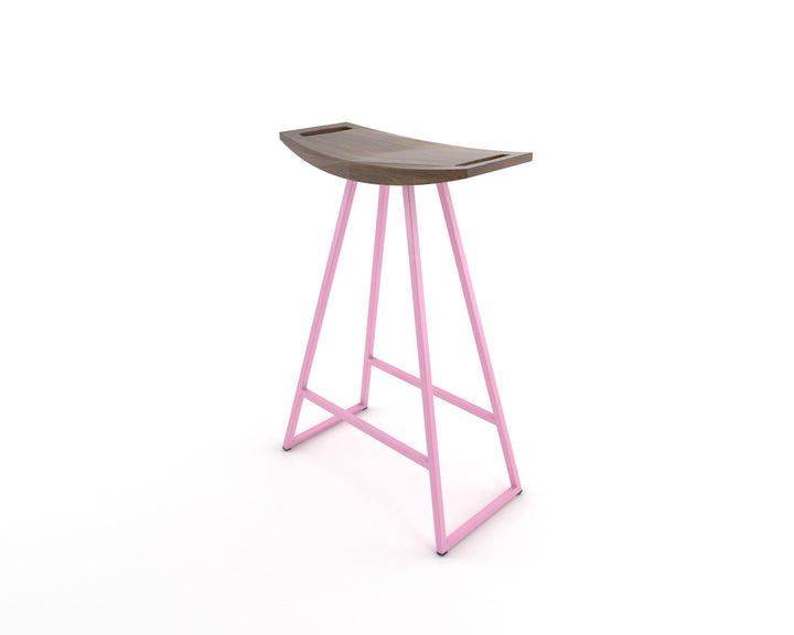 Roberts Counter Stool - Tronk - Stools + Benches + Ottomans - Walnut - Pink - HORNE