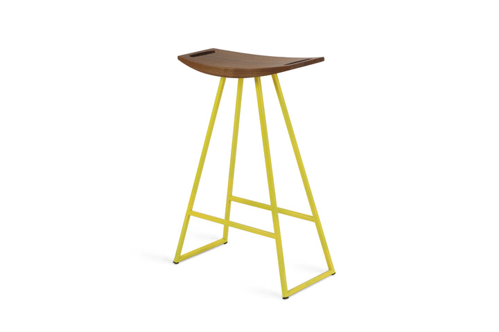 Roberts Counter Stool - Tronk - Stools + Benches + Ottomans - Walnut - Yellow - HORNE